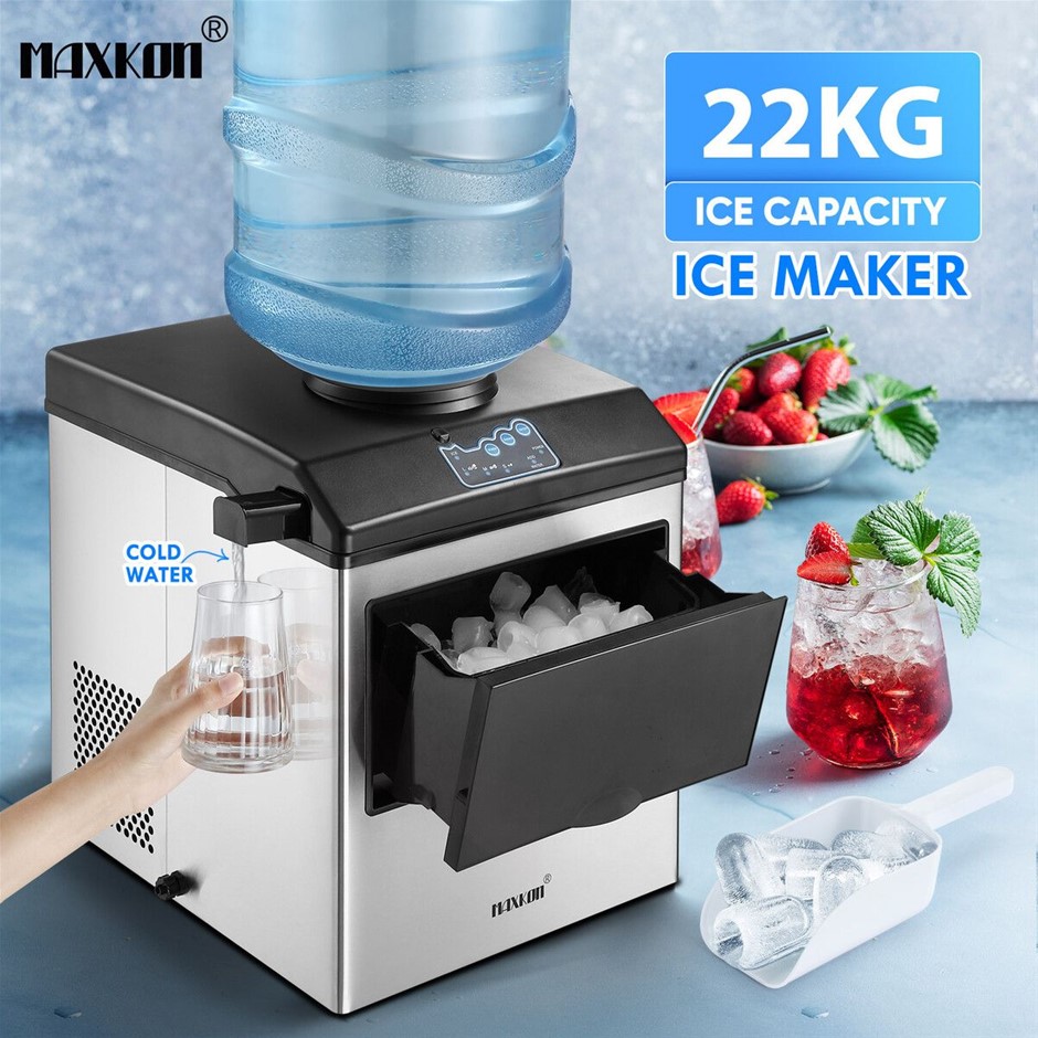 2 In 1 Countertop Bullet Cube Ice Maker Cold Water Dispenser 22kg