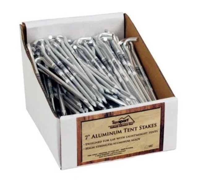 200 x TEXSPORT Aluminum Tent Pegs 17cm. N.B. No  Bucket.