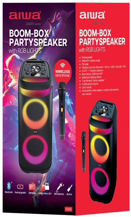 AIWA Boom-box Party Speaker with RGB Lights NB: with dents