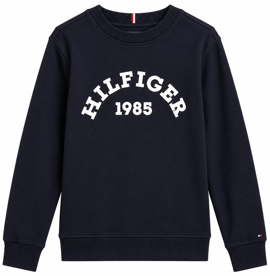 TOMMY HILFIGER Kids Boys Hilfiger 1985 Sweatshirt, Desert Sky, Size XL, TG/
