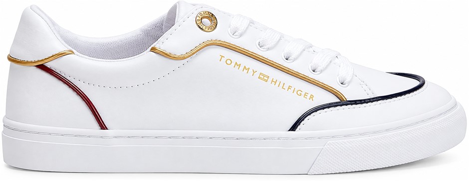 Tommy Hilfiger Women's LULU Sneaker, White, US 9 NB: no box, sole dirt