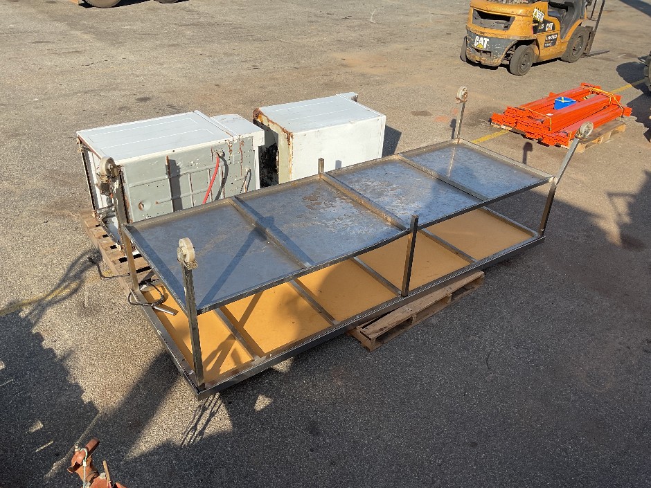 Steel Bench and Two Industrial Washing Machines