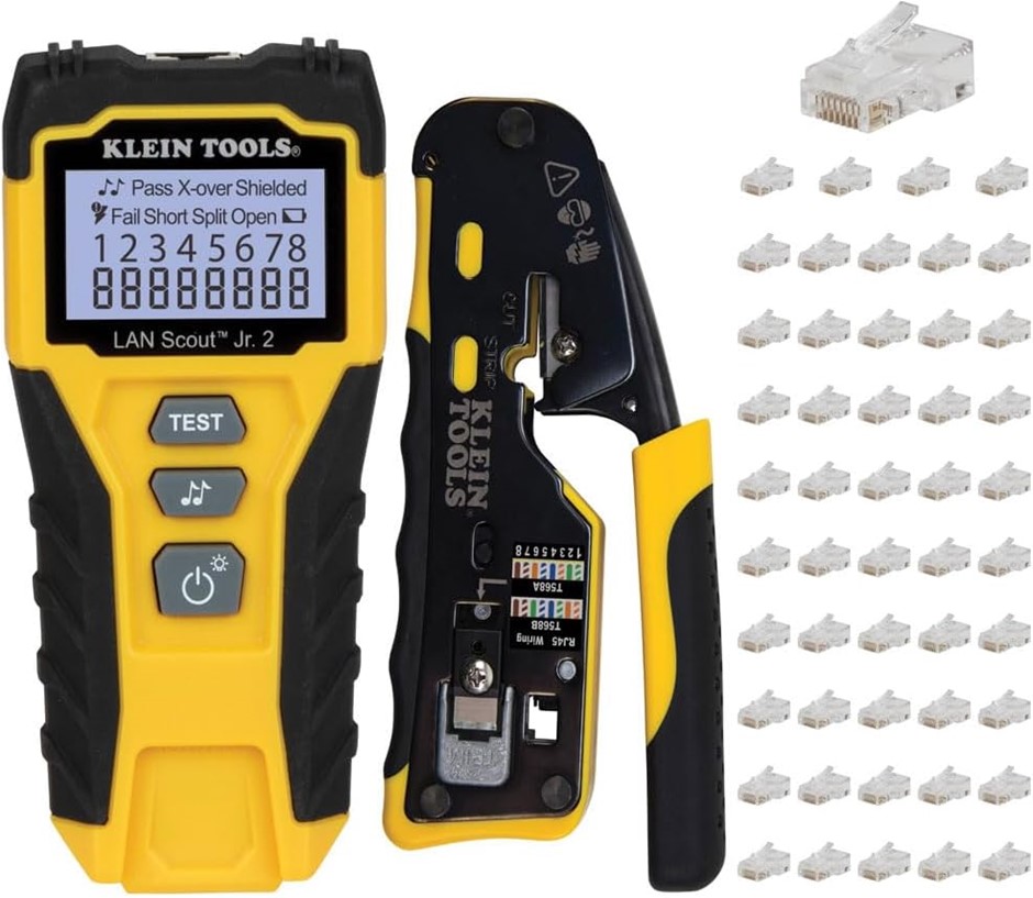 KLEIN TOOLS Networking Installation Bundle, 3-Piece Set, RJ45 Modular Crimp
