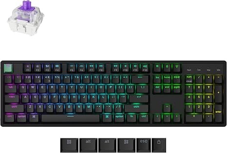 KEYCRHON K10 HE QMK Wireless Gaming Custom Mechanical Keyboard, 2.4 GHz/Blu