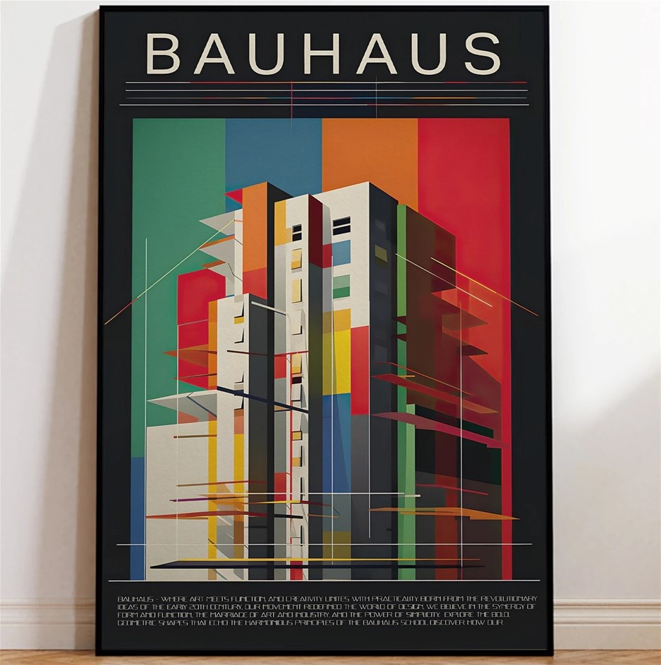 Bauhaus Inspired ARCHITECTURE Geometric Design Canvas Print