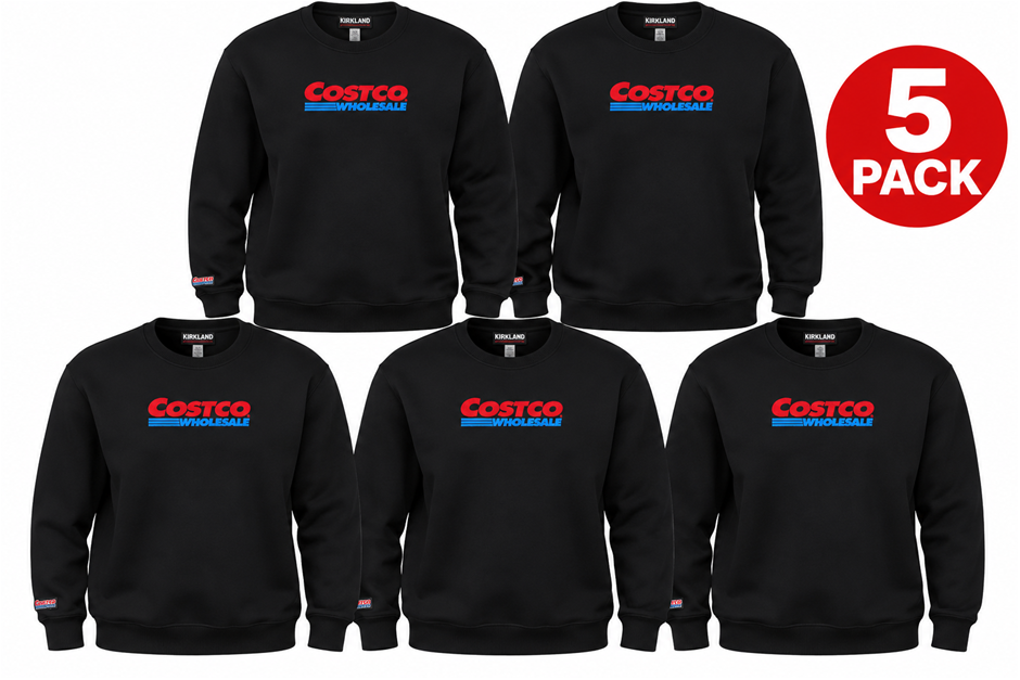 5 PACK SIGNATURE Unisex Logo Crew Sweatshirt, Mixed Sizes, For Men and Wome