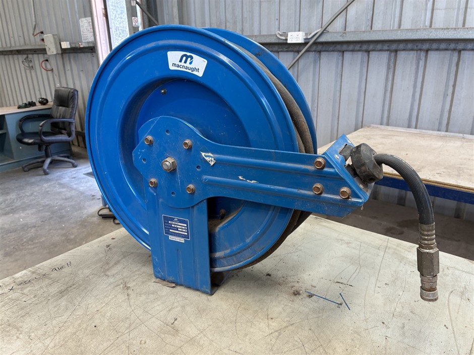 Macnaught 21Mtr 12.7mm Unused Metal Oil Hose Reel - Burleigh Heads