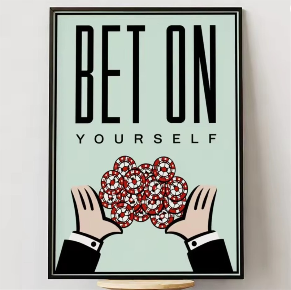 (After) Alec Monopoly "BET ON YOURSELF " Grafitti Poster Print