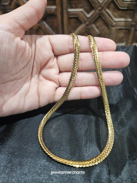 18k/ITALY  Yellow Gold Bonded Snake chain -(stamped 18K/ITALY)-Bonus Gift