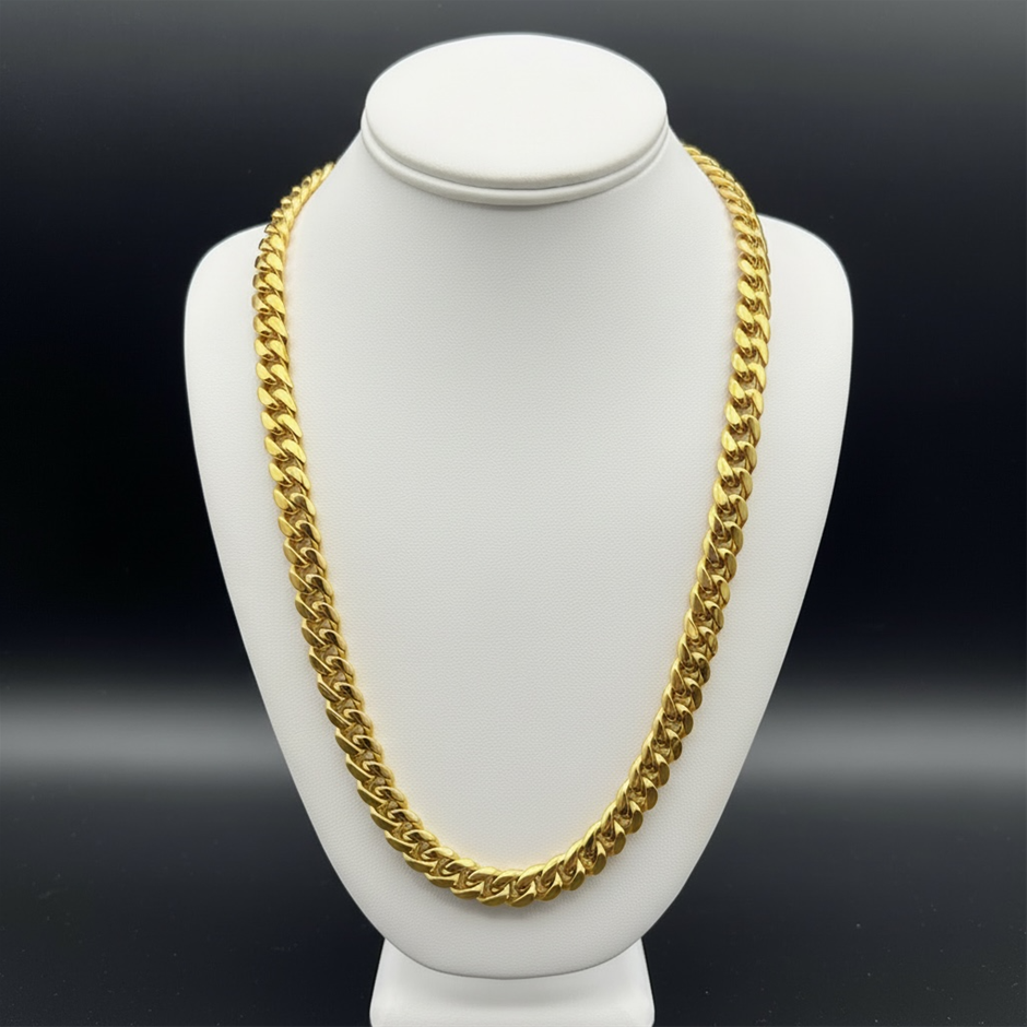 18K Gold-Filled Cuban Curb Chain Necklace, 10MM Wide - 45.7cm