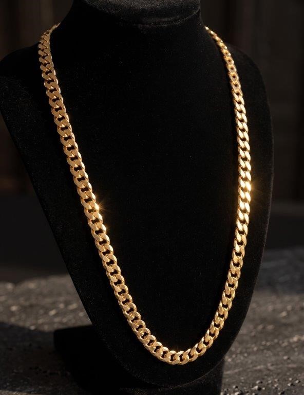 18k Italy Stamped Yellow Gold Bonded Chain-Quality Guarantee-60cm
