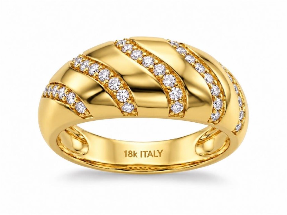 18K/Italy Gold Bonded Ring -(stamped 18K/Italy)-Warranty Quality-Bonus Gift