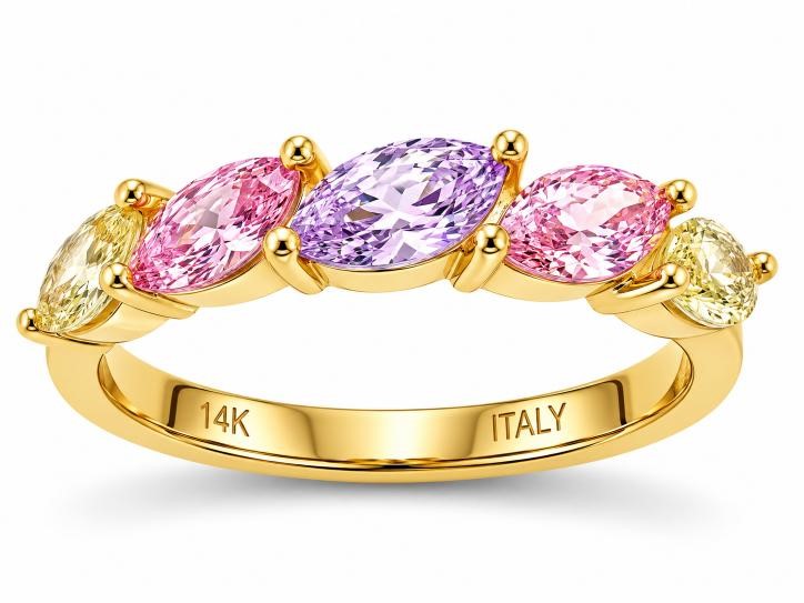 14K/Italy 1.25ctw Oval Cut Yellow Gold Bonded Ring(stamped) 6US