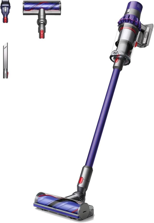 DYSON V10 Cyclone Cordless Vacuum Cleaner (Purple/Iron). NB: Has Been Used.