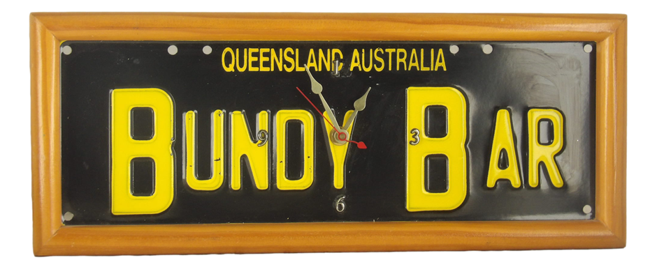 Bundaberg 'Bundy Bar' QLD Number-Plate Wall Clock, Late 1990s-Early 2000s