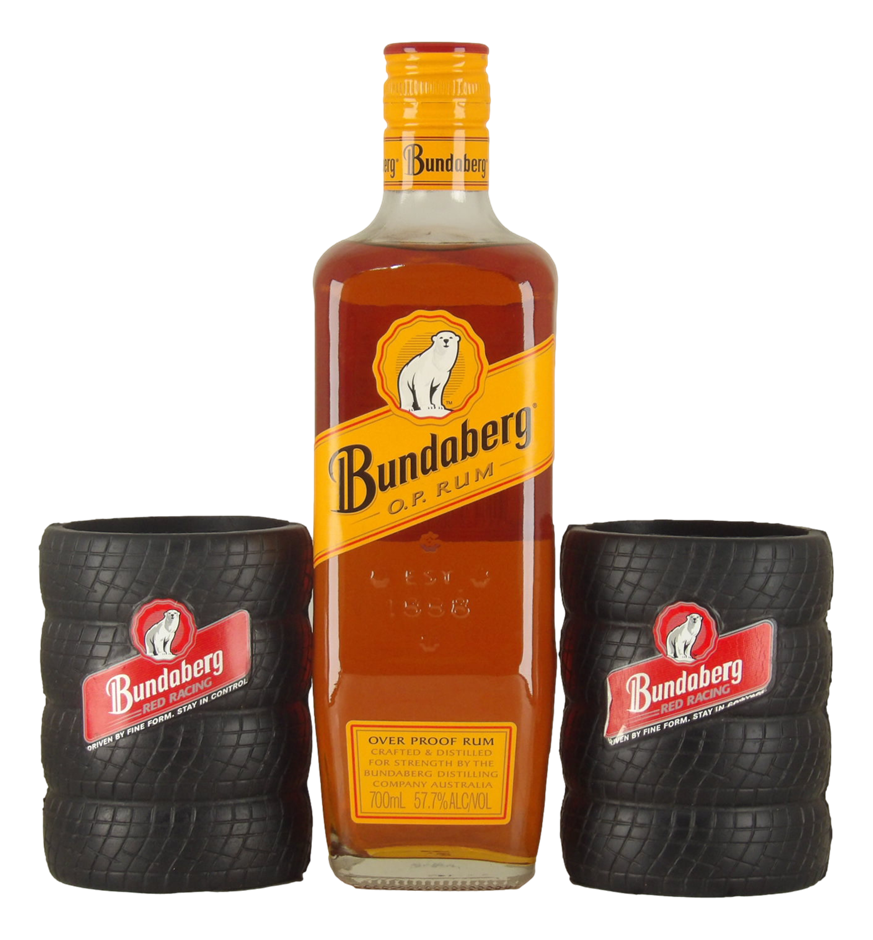 Bundaberg Overproof 57.7% Bundle (700mL + 2x Stubby Holders)