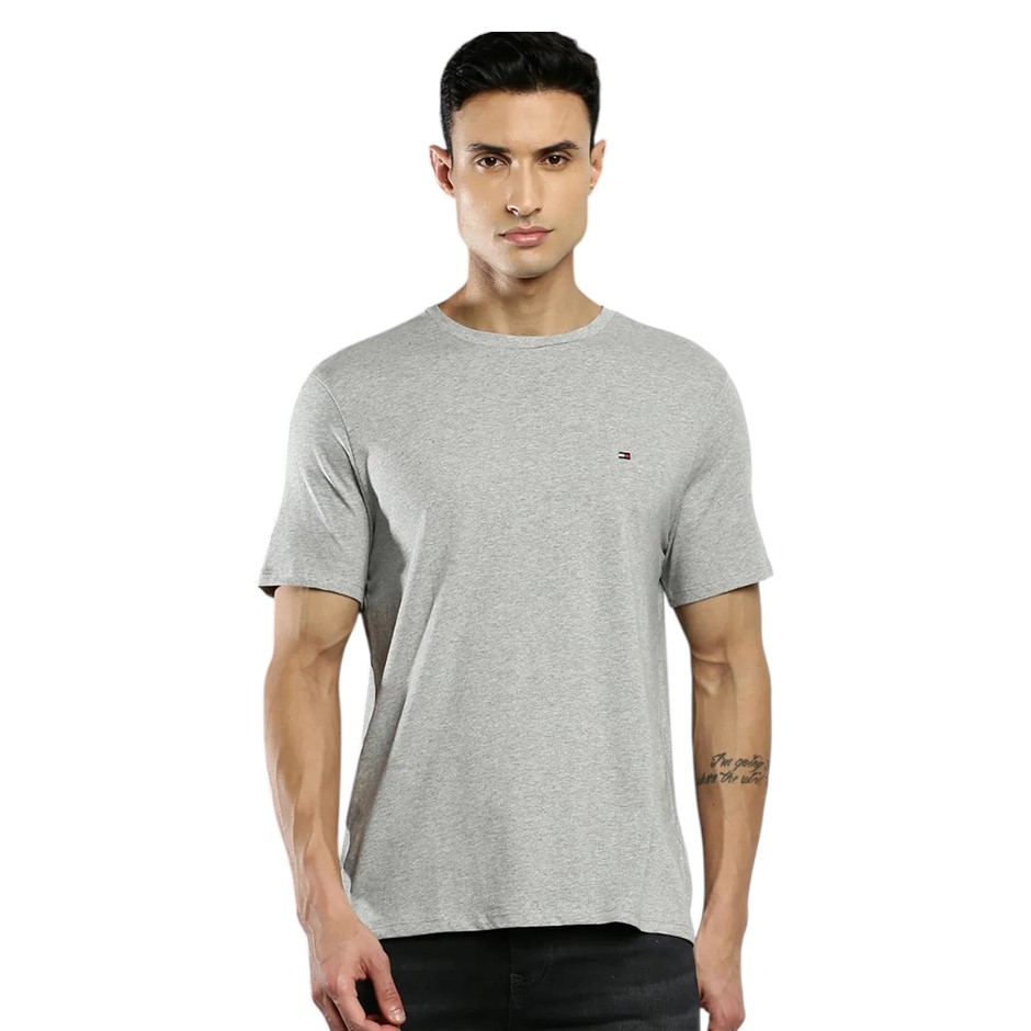 TOMMY HILFIGER Men's Nantucket S/S Tee, Size 2XL, 100% Cotton, Grey Heather