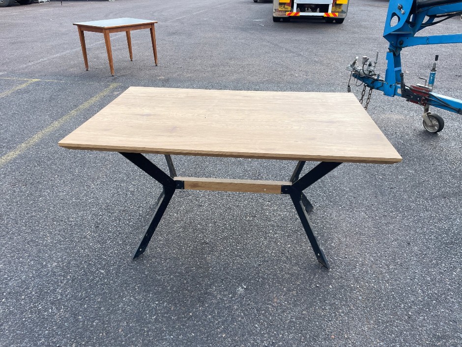 Dining / Office Table with Metal X-Frame Base