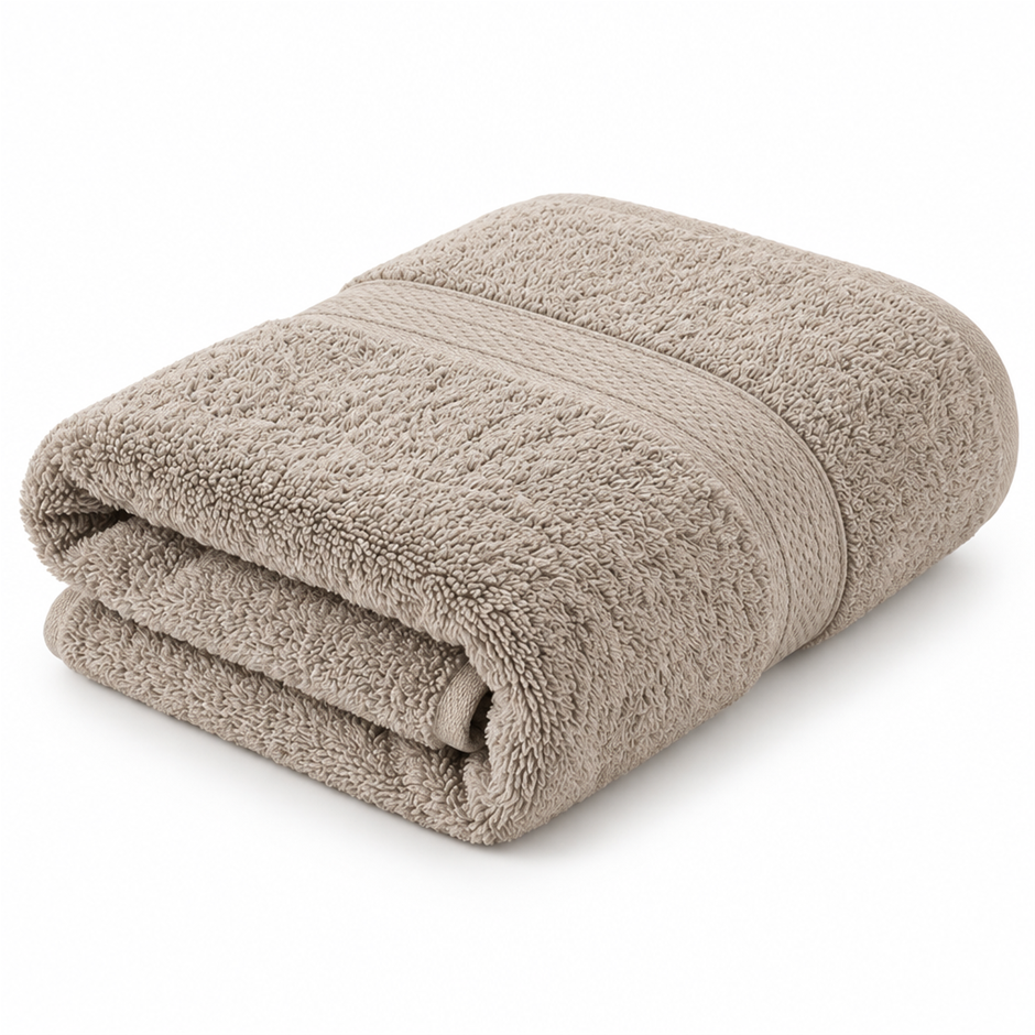 Oversized 100% Combed Cotton Terry Towel – Beige (Qty 1)