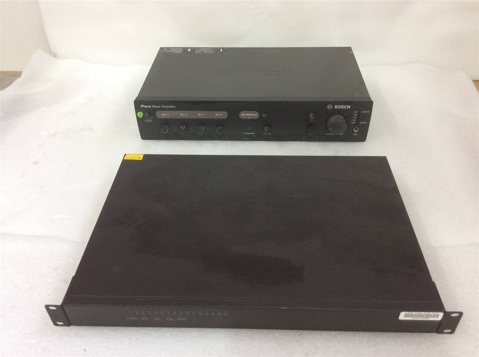 Bosch Plena Mixer Amplifier & Unknown Brand Network Audio Device (Lot of 2)