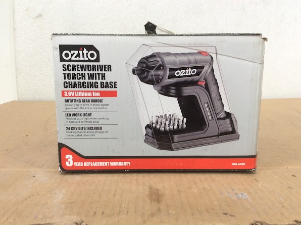 Ozito SDL-5000 Screwdriver Torch with Charging Base - New Unboxing