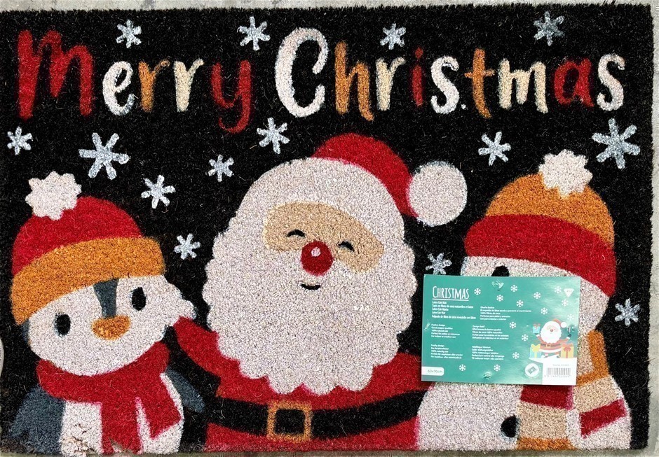 2 x SIGNATURE Christmas Floor Mat, 60cm x 90cm.