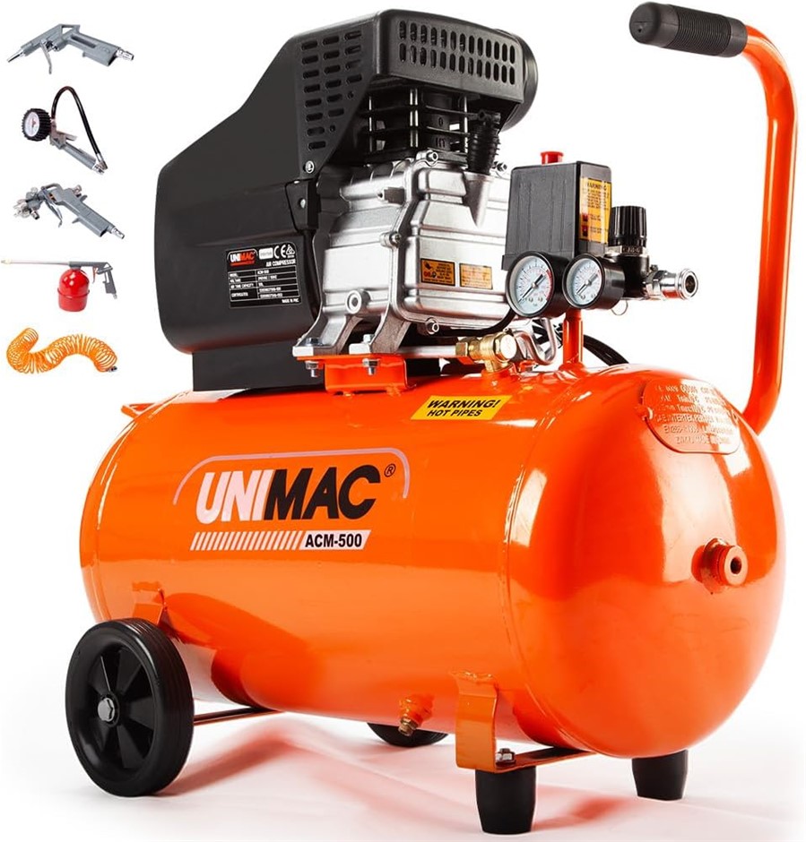 UNIMAC 50L 3.0HP Portable Electric Air Compressor.