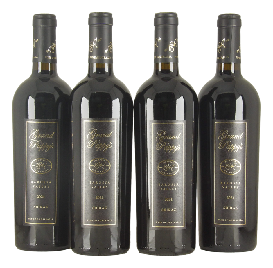 1847 Winery Grand Pappy's Barossa Shiraz 2021 (4x 750mL). SA.
