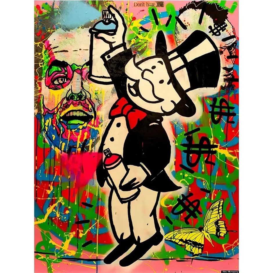(After) ALEC MONOPOLY Grafitti CANVAS PRINT