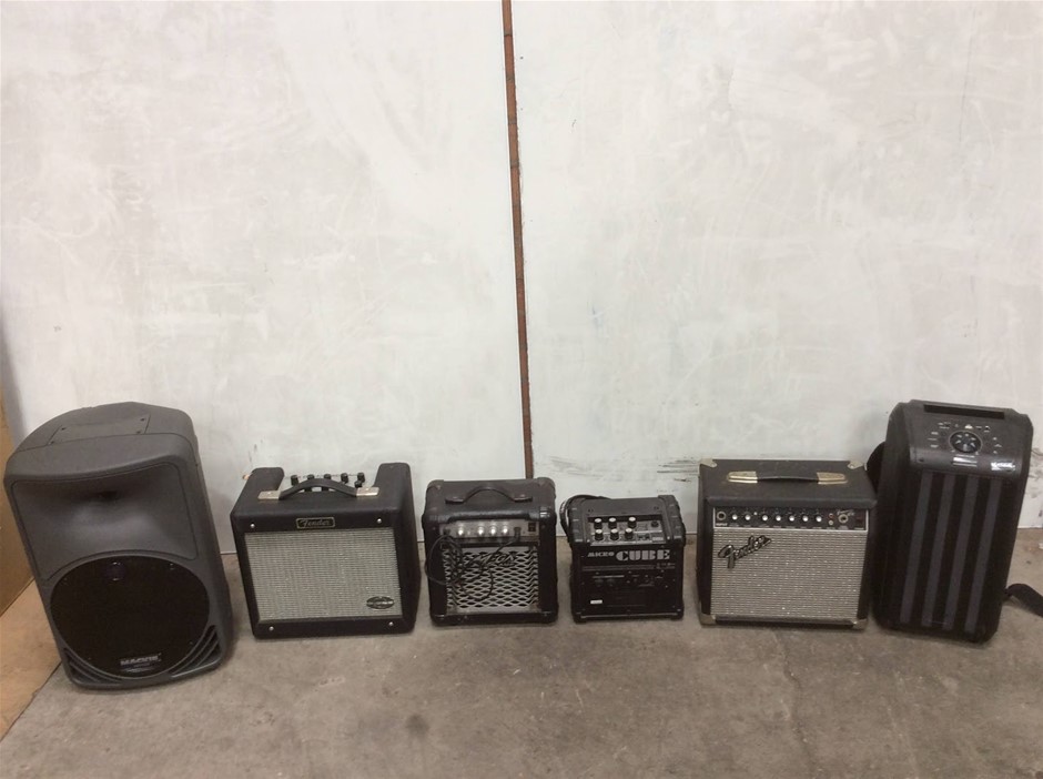 Mixed Brand Guitar Amplifiers And PA Speakers