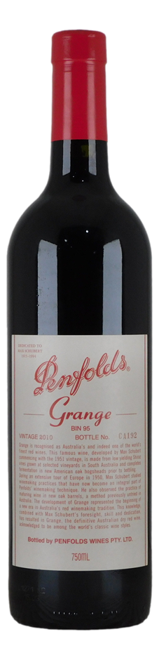 Penfolds Bin 95 Grange 2010 (1 x 750mL), SA.