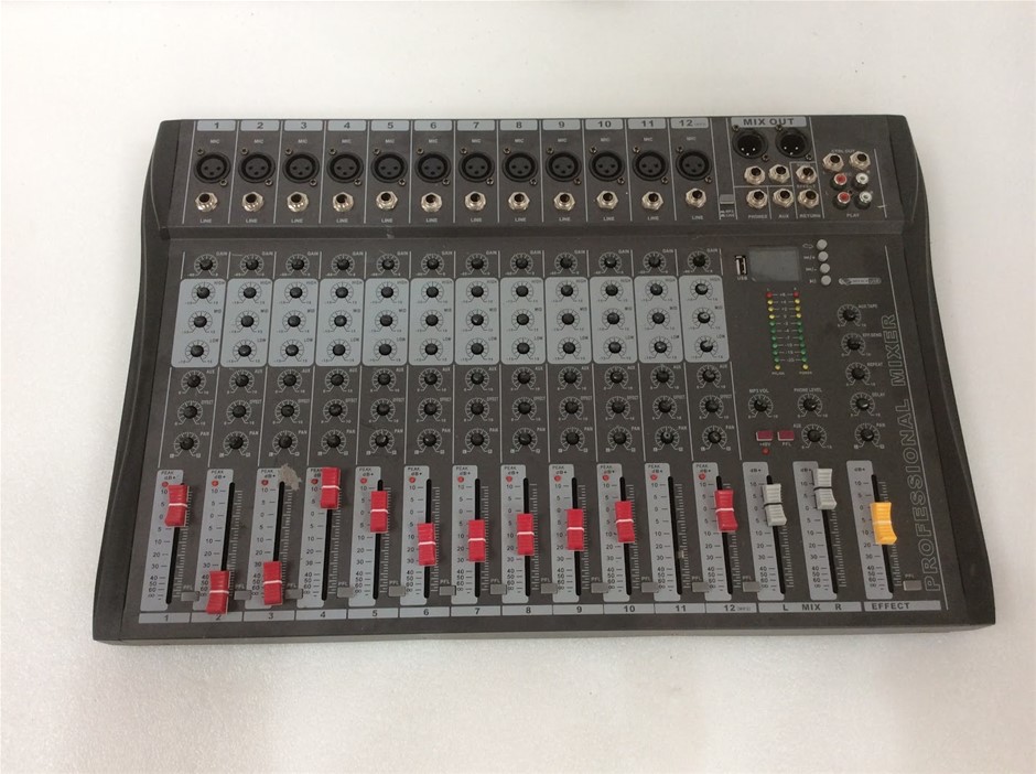 Professional 12-Channel Audio Mixer