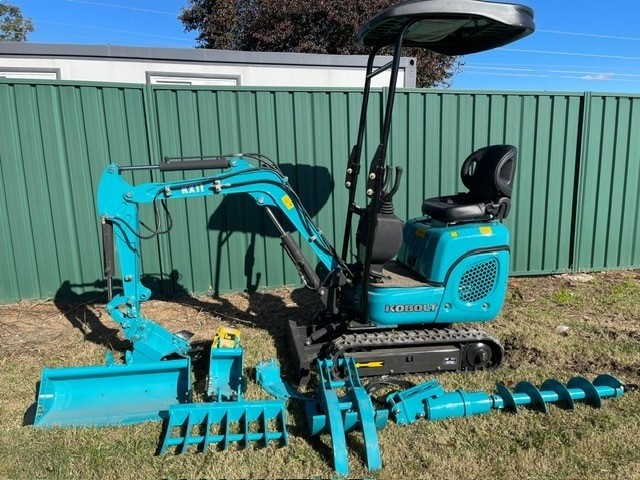 2025 KOBOLT KX11 Mini Excavator & Multiple Attachments (Unused)