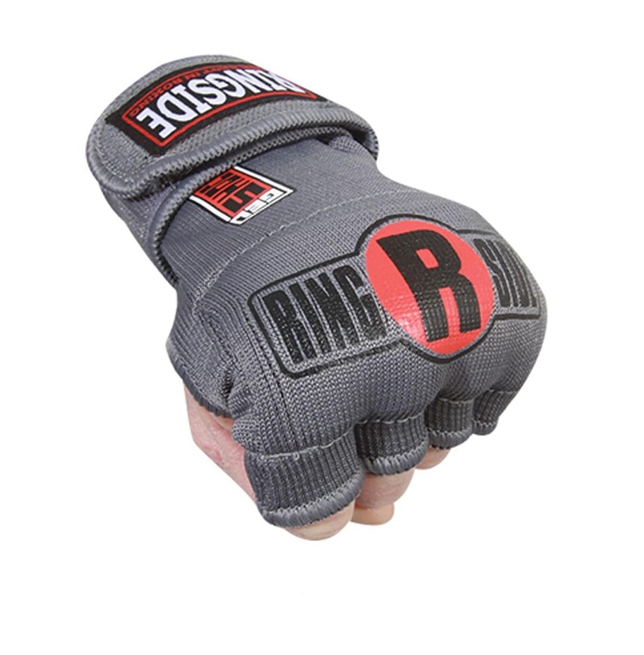 RINGSIDE Quick Wrap Gel Shock MMA Boxing Hand Wraps, Size L/XL, Grey, GELQW