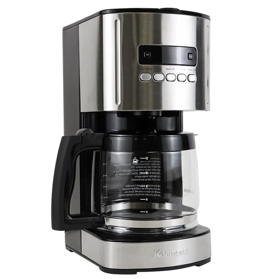 KENMORE 12-Cup Drip Coffee Maker KKCM12WAU, Black/Stainless.