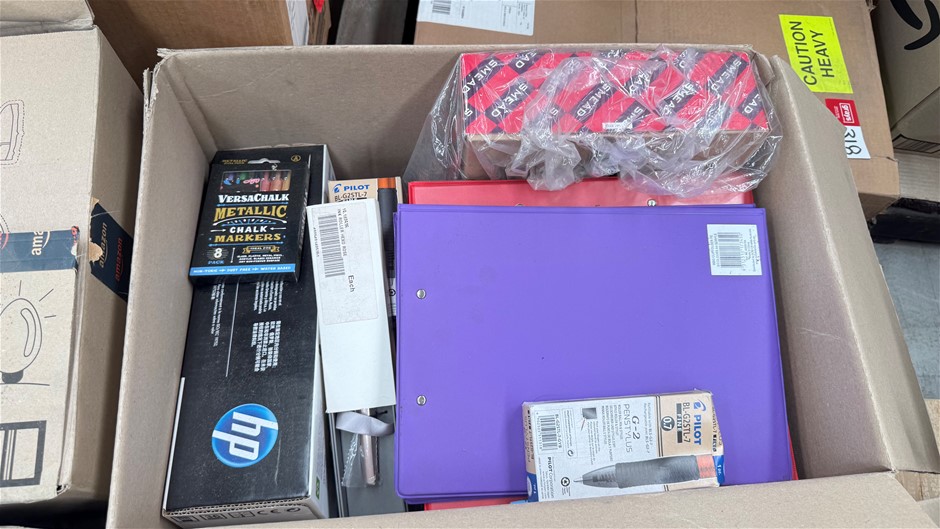 Assorted Box of Office Supplies. NB: Items may not be in original packaging