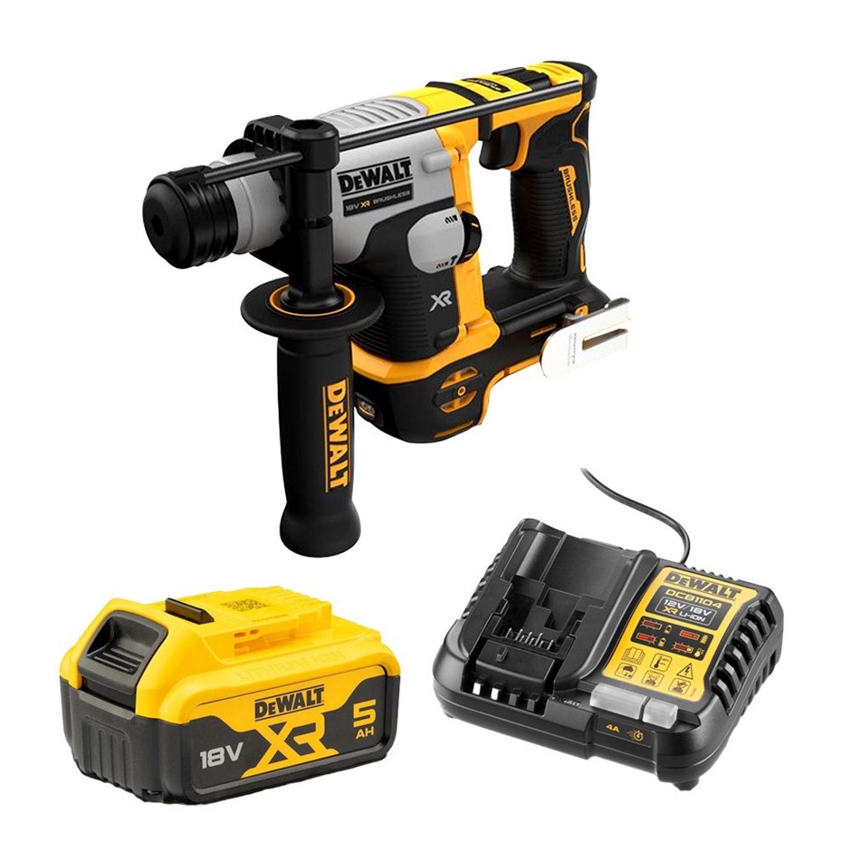 DeWALT 18V 5.0Ah XR Ultra Compact SDS-Plus Rotary Hammer Combo Kit.