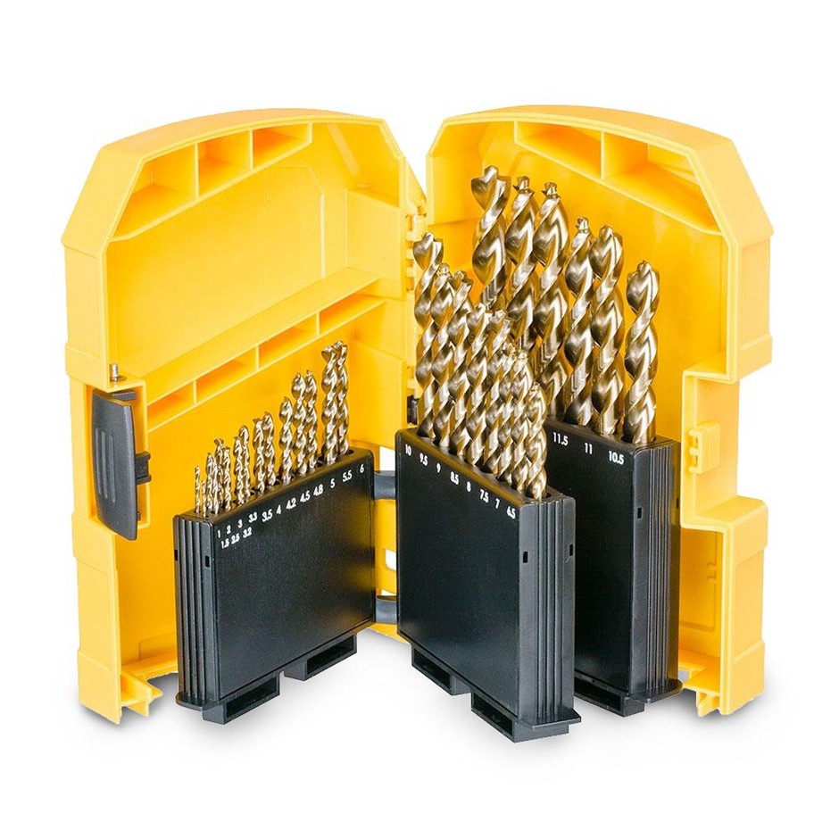 DeWALT 29pc HSS Metric Drill Set, Sizes: 1mm - 13mm.