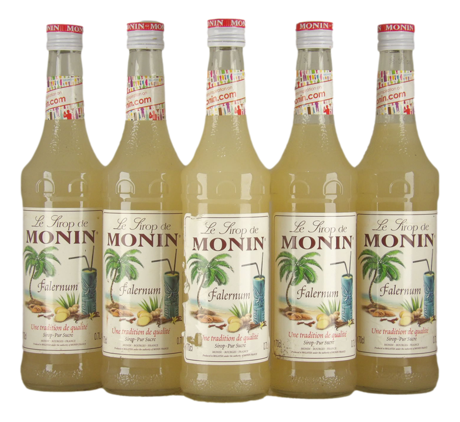 Monin Falernum Syrup (5x 700mL). France.
