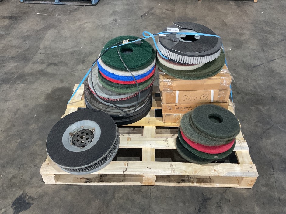 Assorted pallet of brushes and polishing pads