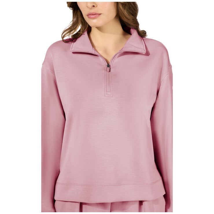 REFLEX Women's Scuba Half Zip Top, Size M, Pink. NB: faint marks (shop soil