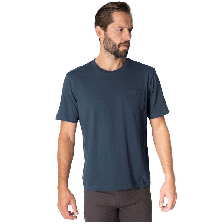 SMITH Men's Work Pocket Relaxed Tee, Size S, 100% Cotton, Navy. NB: hole ne