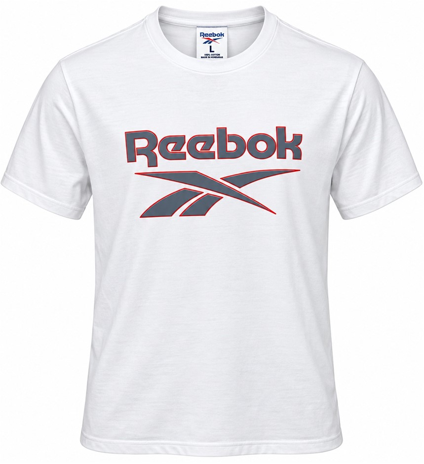 REEBOK Men’s Classic Big Logo T-Shirt – White, Size L