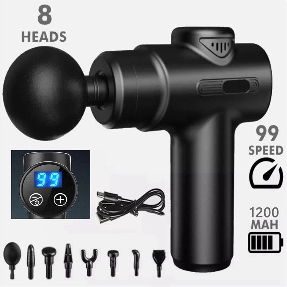 Deep Tissue Percussion Massage Gun LCD 8 Heads