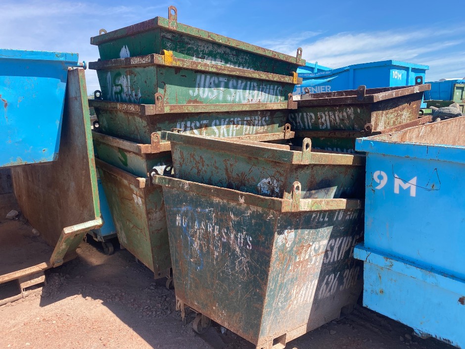 25 x Steel Skip Bins - 1.5m3