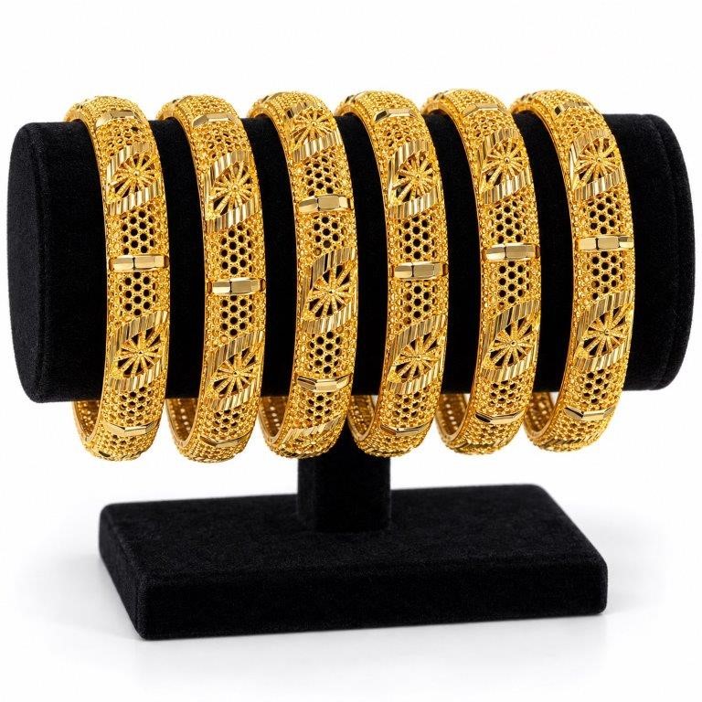 Jewelz Merchants Black Friday Special – 6 Bangles, 22K Gold-Plated