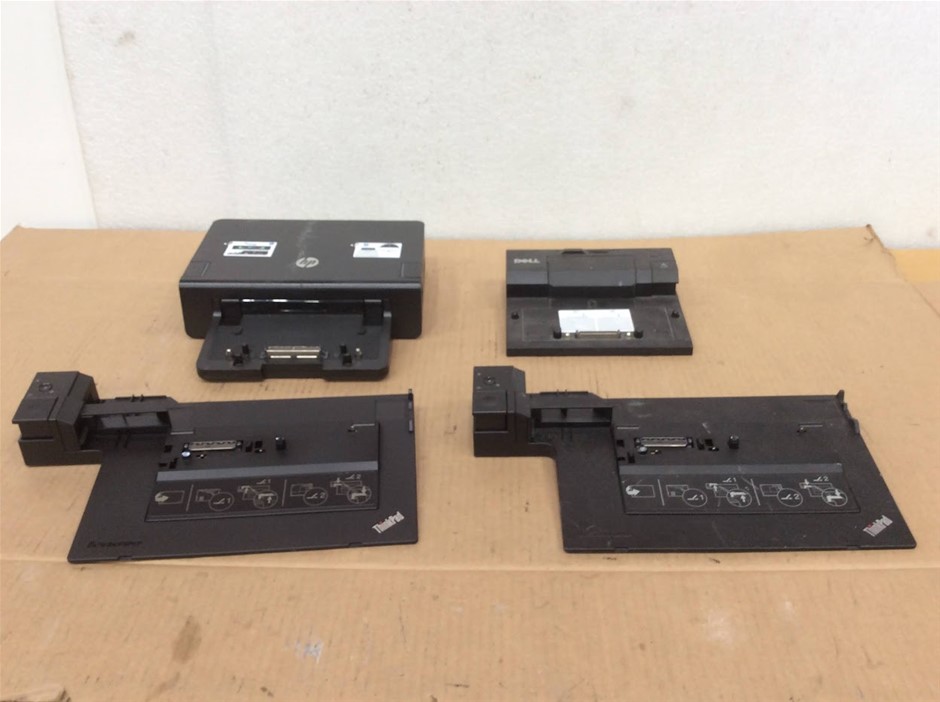 Dell PR03X, HP HSTNN-I10X, Lenovo Docking Stations (Lot of 4)
