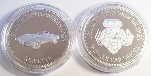 Silver Plated "Chevolet" M/Car  1-0z HSE 999 Fine Silver Coin LTD 2,500
