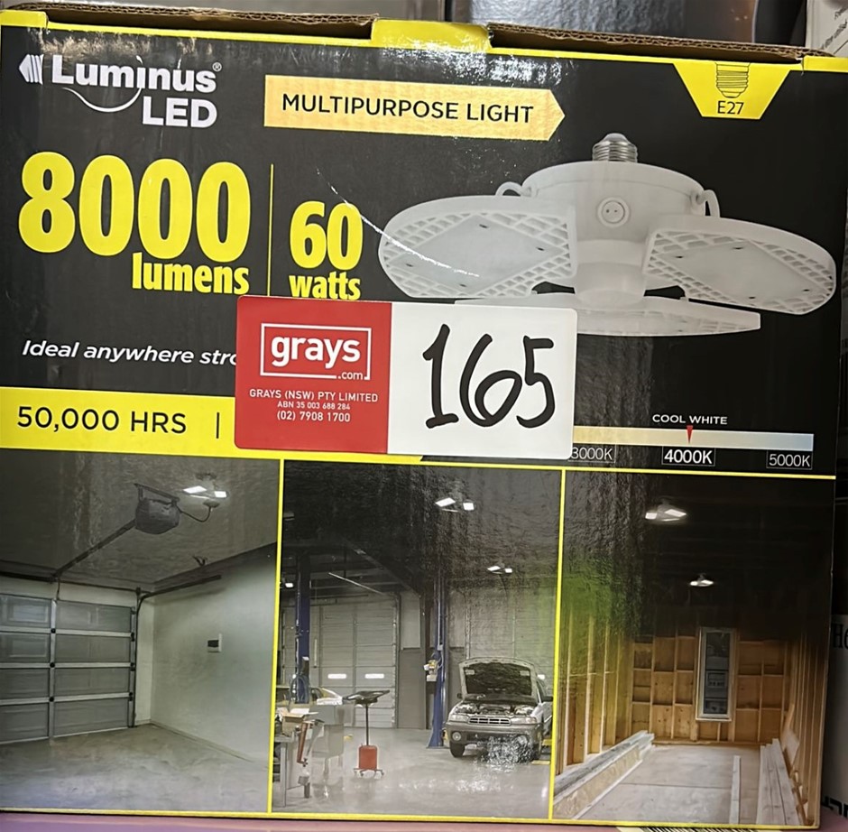 LUMINUS LED Multipurpose Light, 60W, 8000 Lumens. NB: Minor use, condition