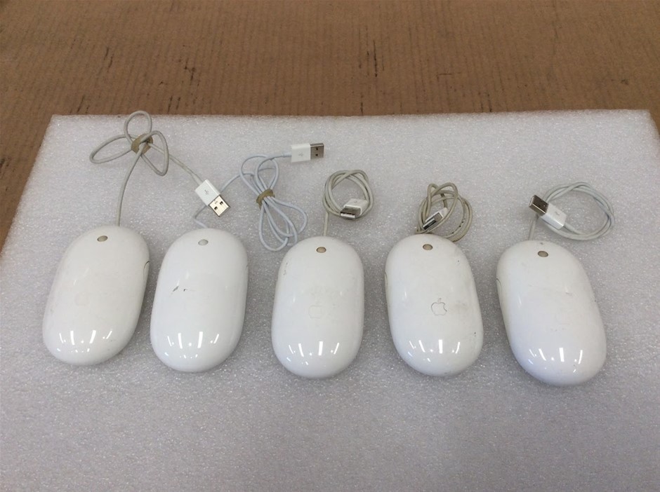 Apple A1152 USB Wired Optical Mouse (Lot of 5)